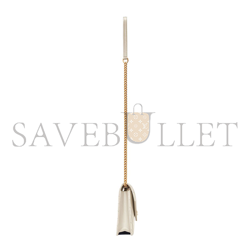 YSL CASSANDRE ENVELOPE CHAIN WALLET IN GRAIN DE POUDRE LEATHER 742920BOW019207 (19*12.5*3.5cm)