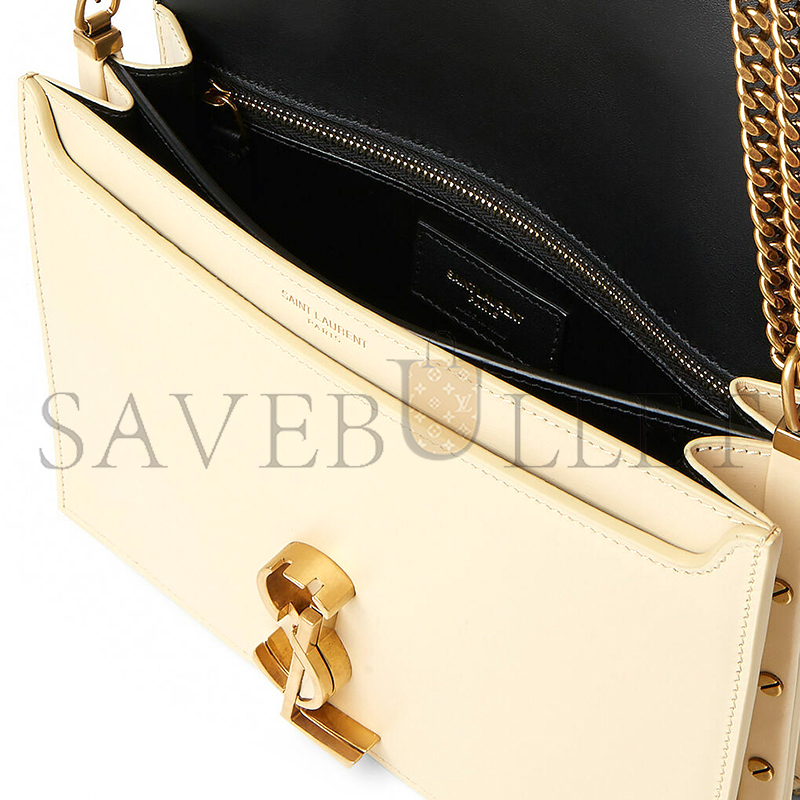 YSL CASSANDRA MEDIUM CHAIN BAG IN BOX SAINT LAURENT LEATHER 53275016C7W1089 (22*16.5*5.5cm)