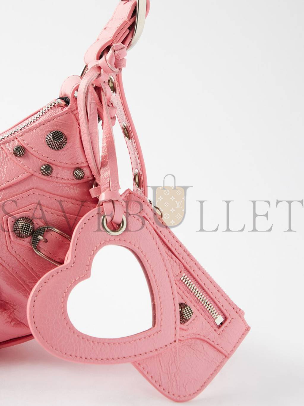 BALENCIAGA PINK LE CAGOLE XS CRINKLED-LEATHER SHOULDER BAG MATCHESFASHION US (25.6*11.4*7.3cm)