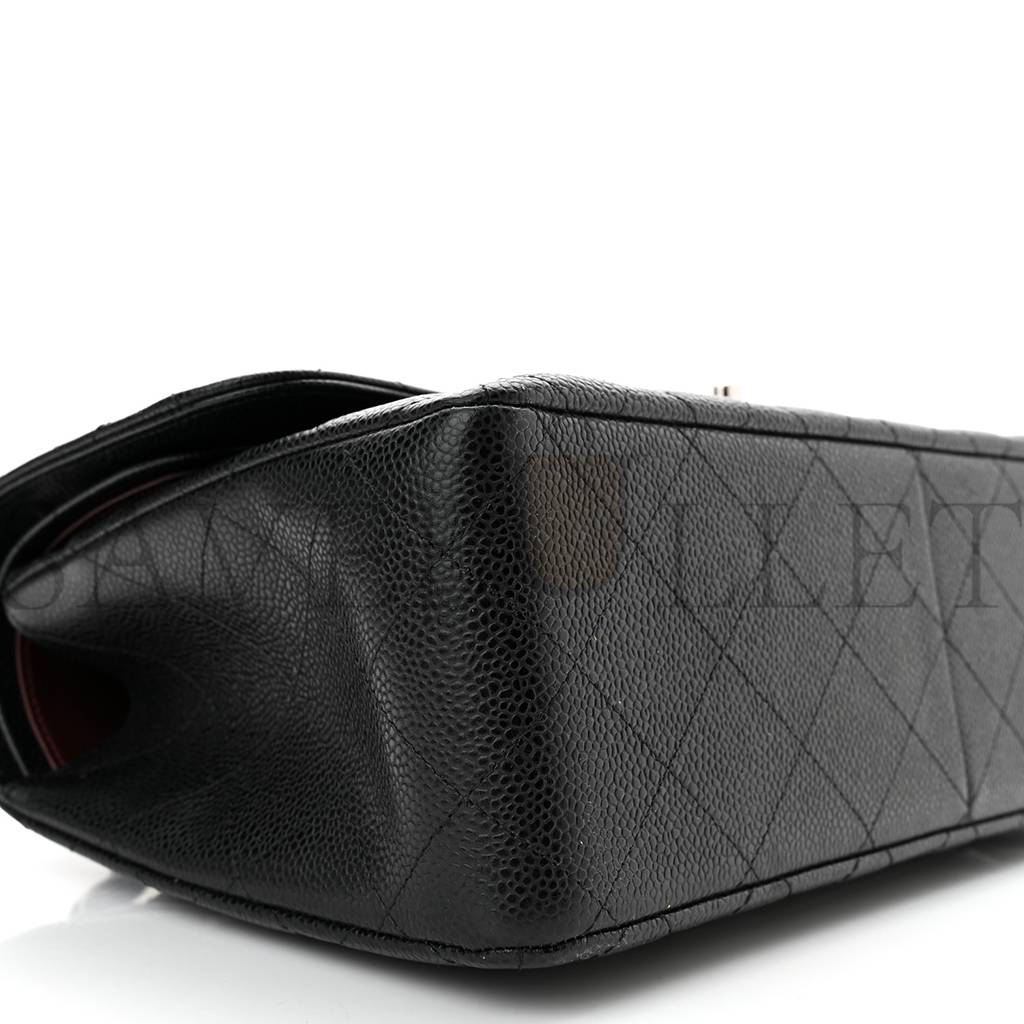 CHANEL CAVIAR QUILTED JUMBO DOUBLE FLAP BLACK SILVER HARDWARE (30*20*9cm) CHANEL CAVIAR QUILTED JUMBO DOUBLE FLAP BLACK SILVER HARDWARE (30*20*9cm)