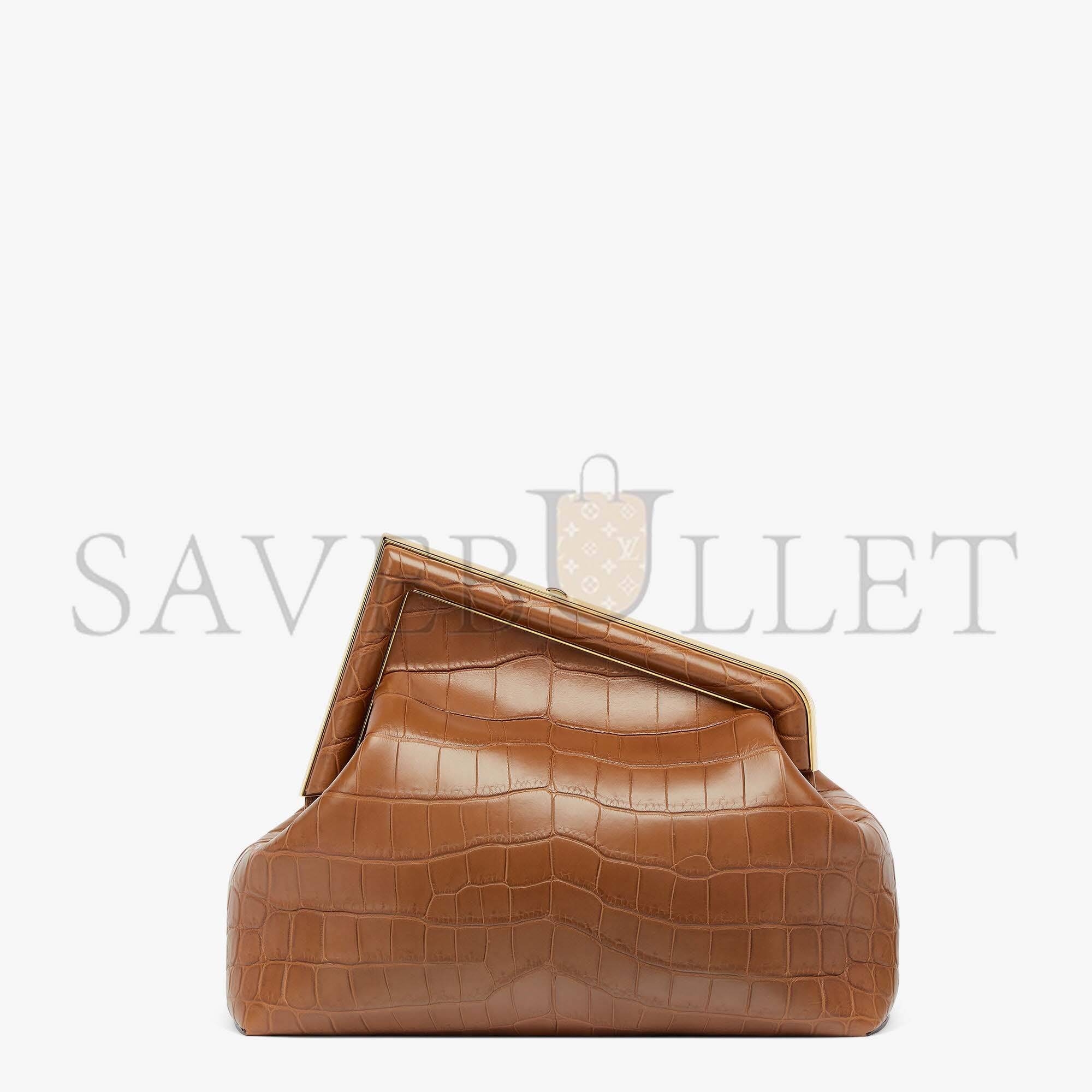 FENDI FIRST MEDIUM - BROWN CROCODILE LEATHER BAG 8BP127AGXTF0L1A (32.5*23.5*15cm)