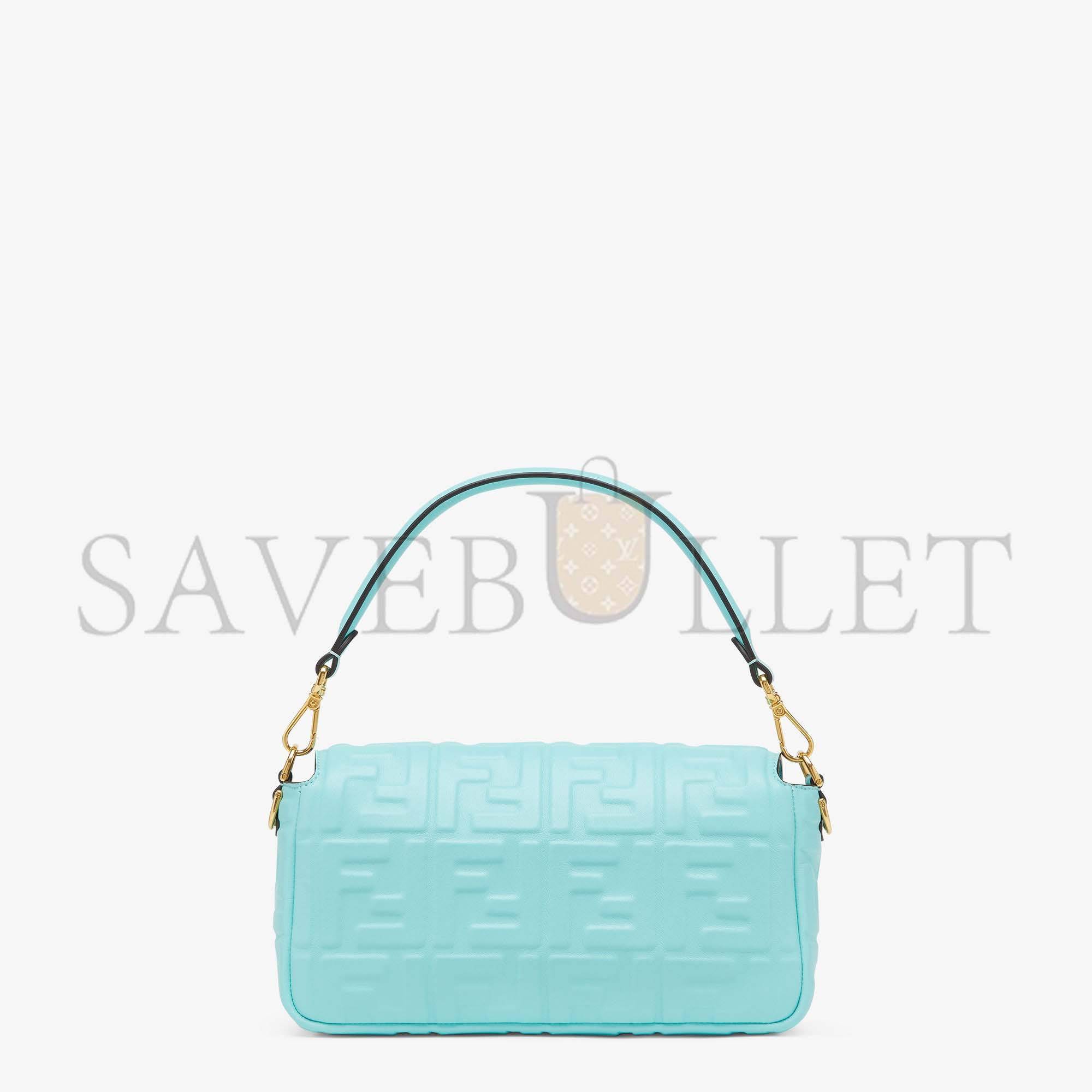 FENDI BAGUETTE - TURQUOISE NAPPA LEATHER BAG 8BR600A72VF1JTY (27*15*6cm) FENDI BAGUETTE - TURQUOISE NAPPA LEATHER BAG 8BR600A72VF1JTY (27*15*6cm)