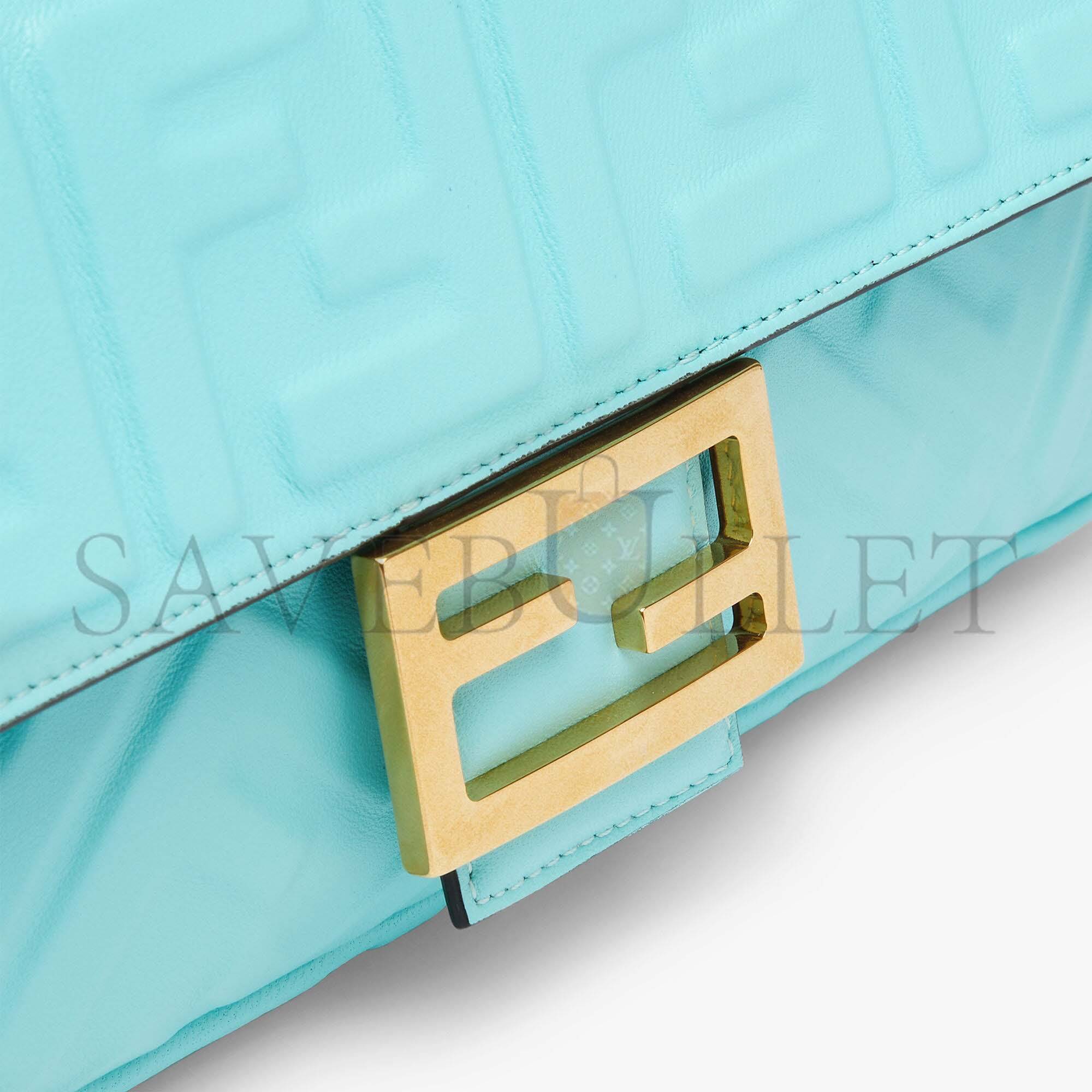 FENDI BAGUETTE - TURQUOISE NAPPA LEATHER BAG 8BR600A72VF1JTY (27*15*6cm) FENDI BAGUETTE - TURQUOISE NAPPA LEATHER BAG 8BR600A72VF1JTY (27*15*6cm)