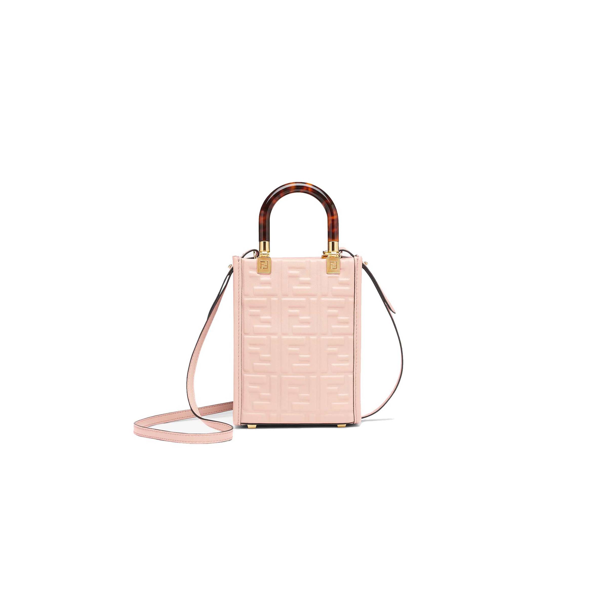 FENDI MINI SUNSHINE SHOPPER - PINK LEATHER MINI-BAG 8BS051AMCIF0J2F (18*13*6.5cm)