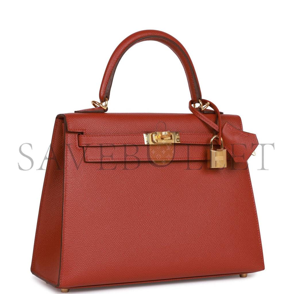 HERMES KELLY SELLIER 25 ROUGE VENETIAN EPSOM GOLD HARDWARE (25*17*7cm) HERMES KELLY SELLIER 25 ROUGE VENETIAN EPSOM GOLD HARDWARE (25*17*7cm)