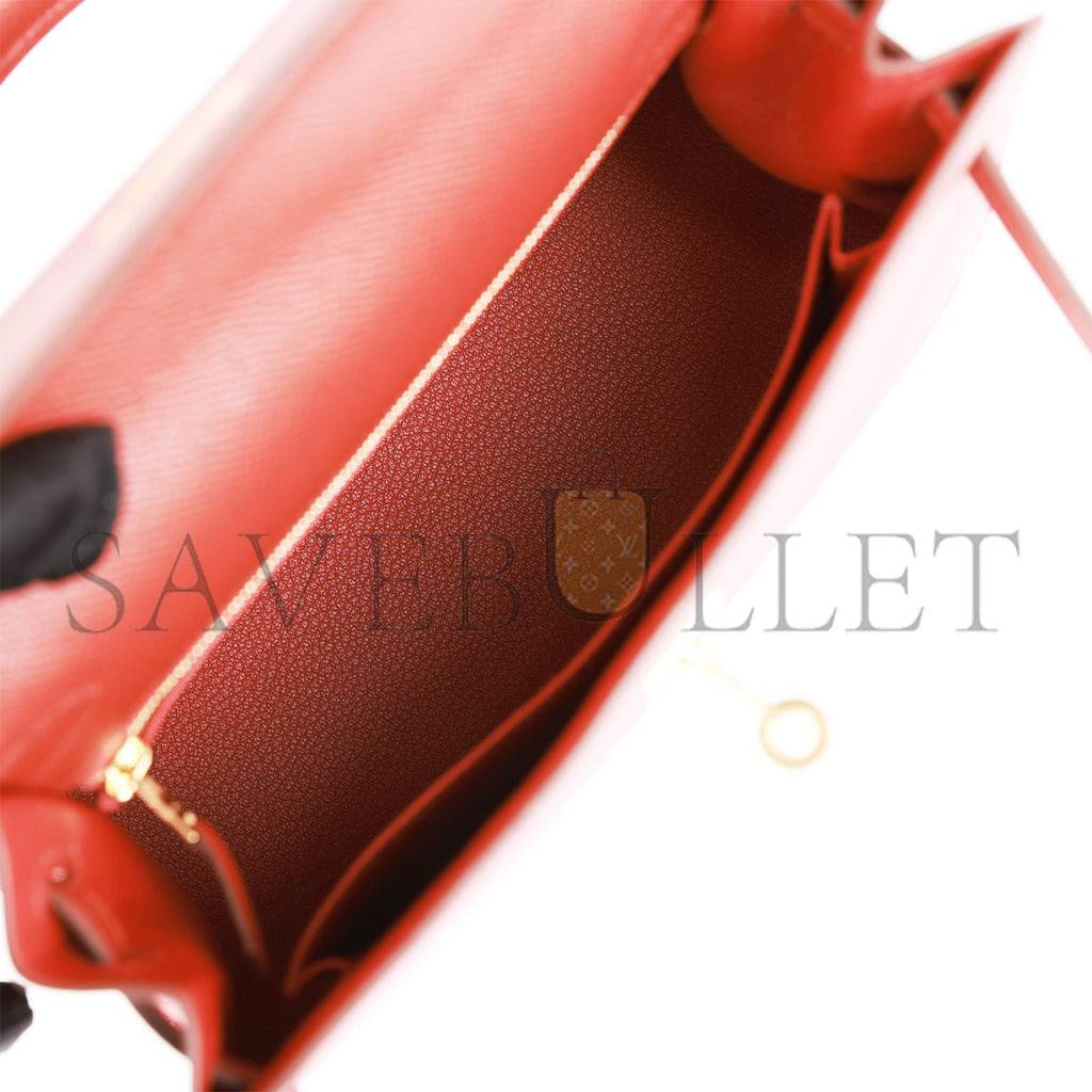 HERMES KELLY SELLIER 25 ROUGE VENETIAN EPSOM GOLD HARDWARE (25*17*7cm) HERMES KELLY SELLIER 25 ROUGE VENETIAN EPSOM GOLD HARDWARE (25*17*7cm)