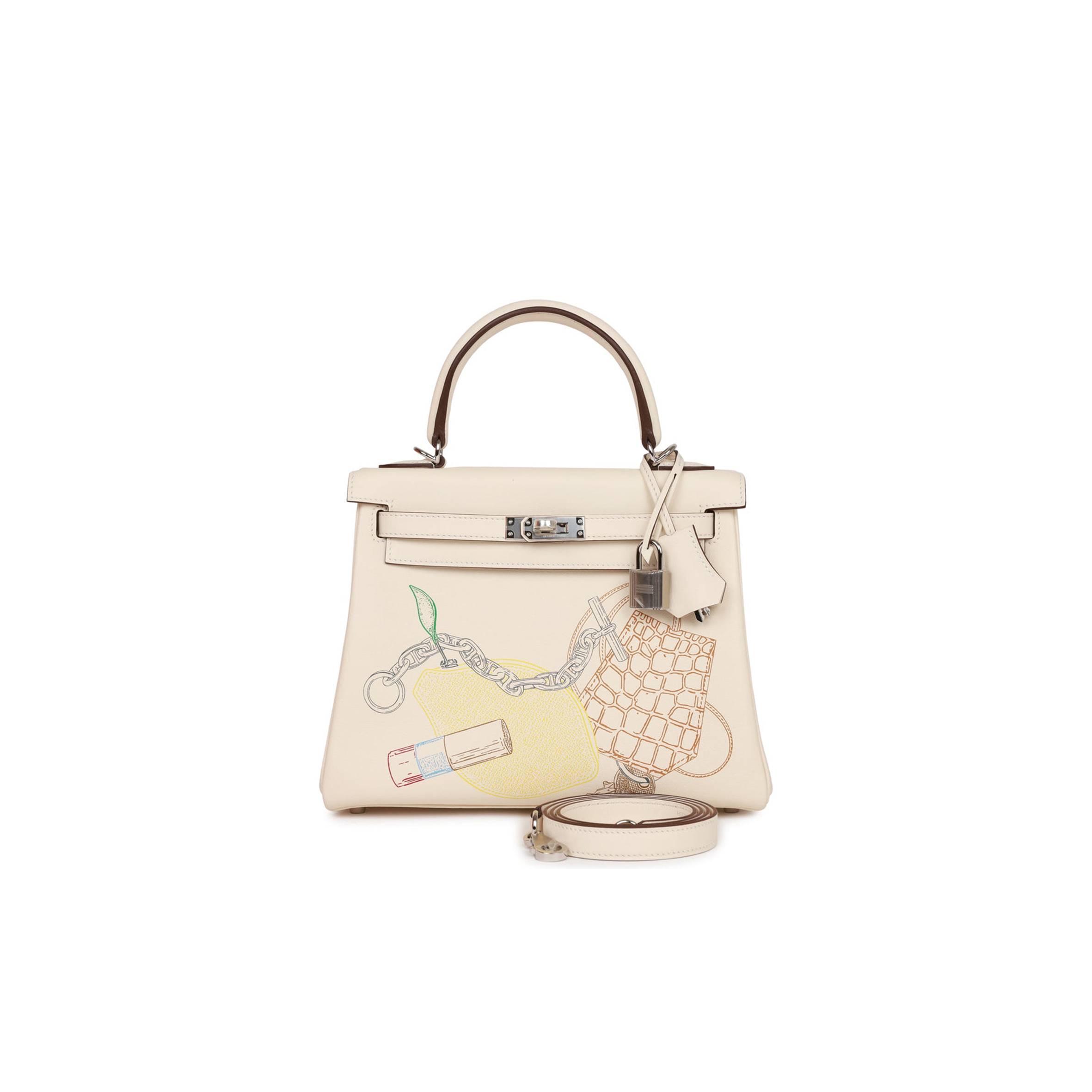 HERMES KELLY RETOURNE 25 IN & OUT NATA SWIFT PALLADIUM HARDWARE HANDMADE(25*17*7cm) HERMES KELLY RETOURNE 25 IN & OUT NATA SWIFT PALLADIUM HARDWARE HANDMADE(25*17*7cm)