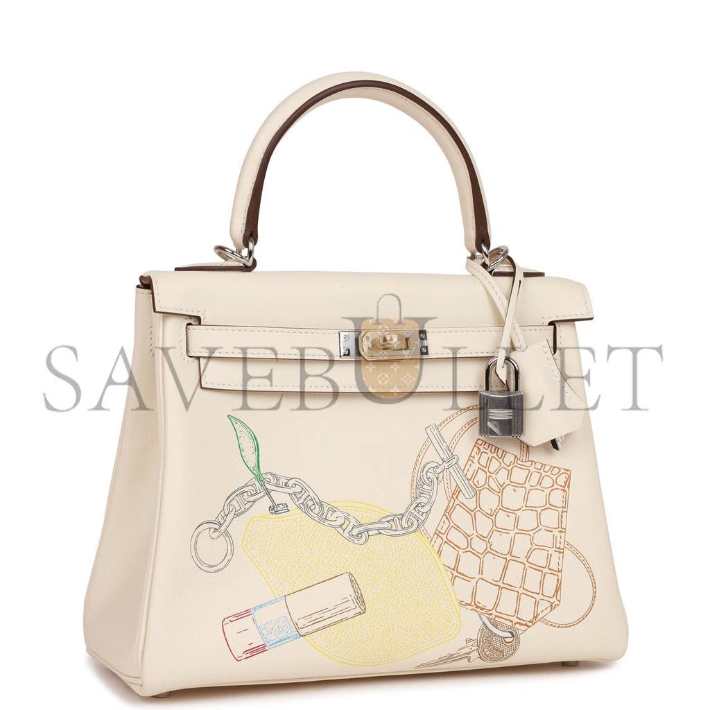 HERMES KELLY RETOURNE 25 IN & OUT NATA SWIFT PALLADIUM HARDWARE HANDMADE(25*17*7cm) HERMES KELLY RETOURNE 25 IN & OUT NATA SWIFT PALLADIUM HARDWARE HANDMADE(25*17*7cm)