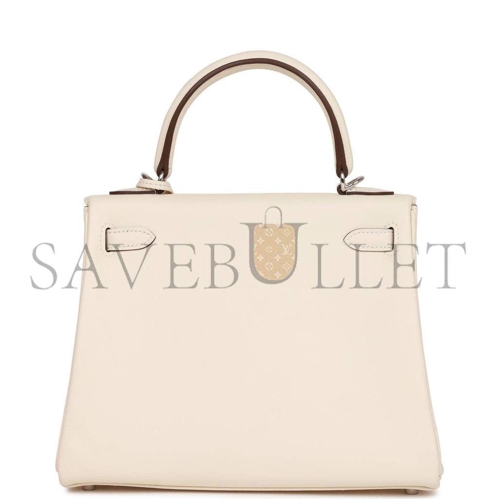 HERMES KELLY RETOURNE 25 IN & OUT NATA SWIFT PALLADIUM HARDWARE HANDMADE(25*17*7cm) HERMES KELLY RETOURNE 25 IN & OUT NATA SWIFT PALLADIUM HARDWARE HANDMADE(25*17*7cm)