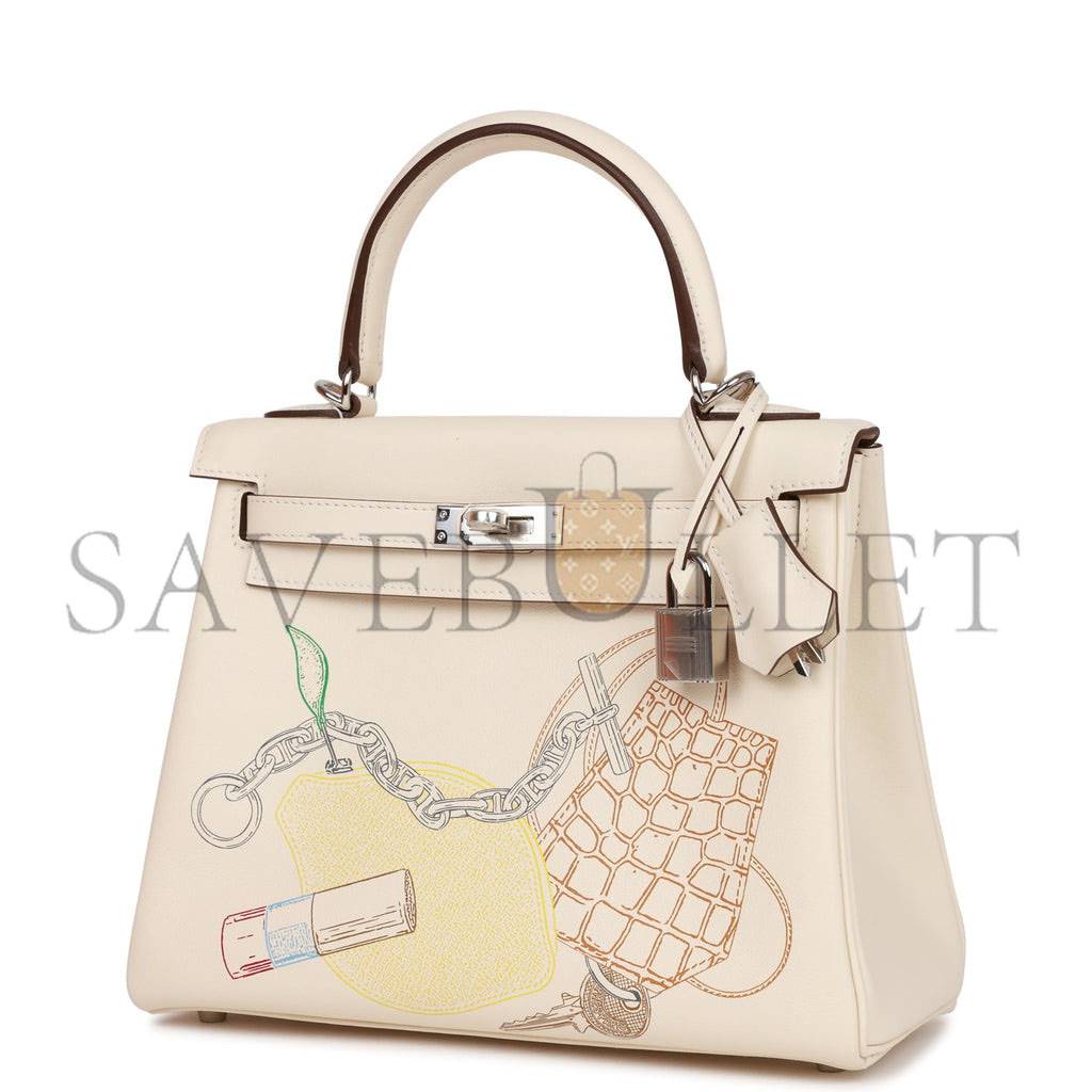 HERMES KELLY RETOURNE 25 IN & OUT NATA SWIFT PALLADIUM HARDWARE HANDMADE(25*17*7cm) HERMES KELLY RETOURNE 25 IN & OUT NATA SWIFT PALLADIUM HARDWARE HANDMADE(25*17*7cm)