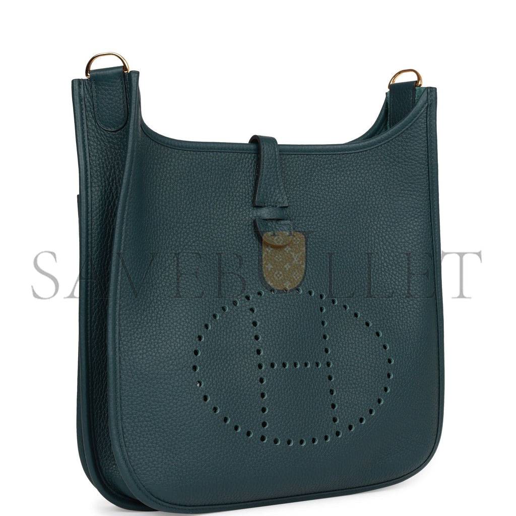 HERMES EVELYNE III PM VERT CYPRESS CLEMENCE GOLD HARDWARE (29*30*7cm) HERMES EVELYNE III PM VERT CYPRESS CLEMENCE GOLD HARDWARE (29*30*7cm)
