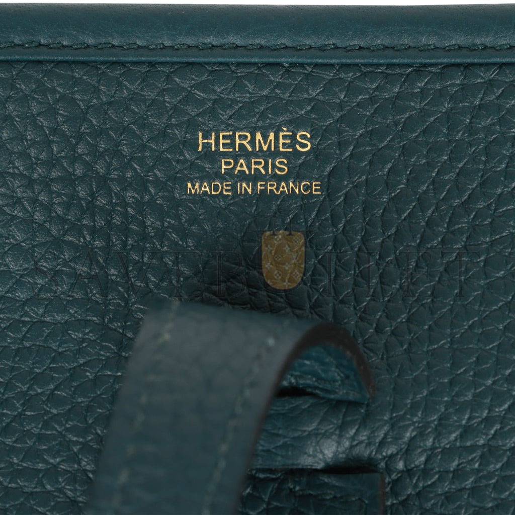 HERMES EVELYNE III PM VERT CYPRESS CLEMENCE GOLD HARDWARE (29*30*7cm) HERMES EVELYNE III PM VERT CYPRESS CLEMENCE GOLD HARDWARE (29*30*7cm)