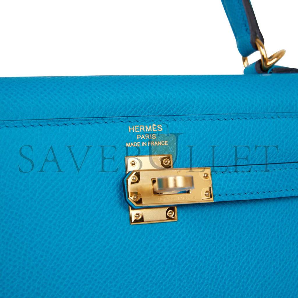 HERMES KELLY SELLIER 25 BLEU FRIDA EPSOM GOLD HARDWARE (25*17*7cm) HERMES KELLY SELLIER 25 BLEU FRIDA EPSOM GOLD HARDWARE (25*17*7cm)