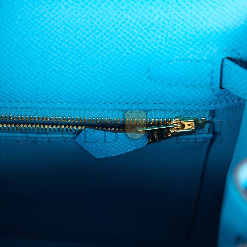 HERMES KELLY SELLIER 25 BLEU FRIDA EPSOM GOLD HARDWARE (25*17*7cm) HERMES KELLY SELLIER 25 BLEU FRIDA EPSOM GOLD HARDWARE (25*17*7cm)