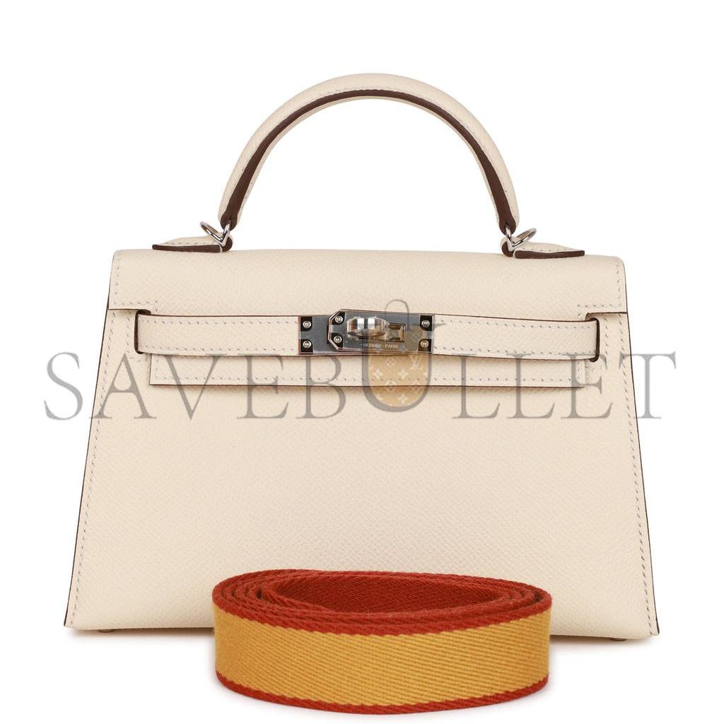 HERMES MINI KELLY SELLIER 20 NATA EPSOM PALLADIUM HARDWARE (19*12*5.5cm) HERMES MINI KELLY SELLIER 20 NATA EPSOM PALLADIUM HARDWARE (19*12*5.5cm)