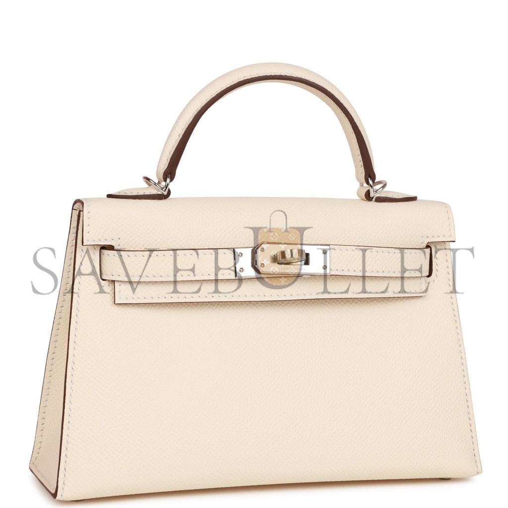 HERMES MINI KELLY SELLIER 20 NATA EPSOM PALLADIUM HARDWARE (19*12*5.5cm) HERMES MINI KELLY SELLIER 20 NATA EPSOM PALLADIUM HARDWARE (19*12*5.5cm)