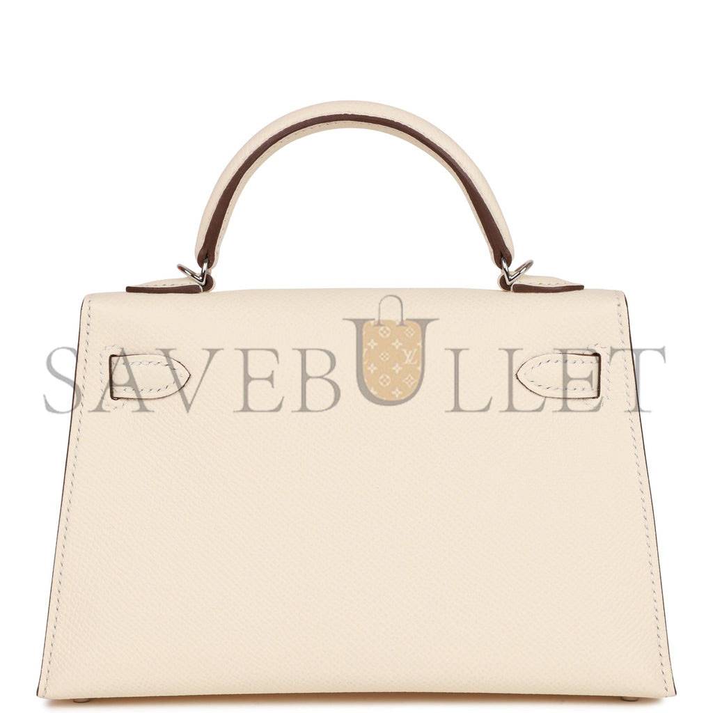 HERMES MINI KELLY SELLIER 20 NATA EPSOM PALLADIUM HARDWARE (19*12*5.5cm) HERMES MINI KELLY SELLIER 20 NATA EPSOM PALLADIUM HARDWARE (19*12*5.5cm)