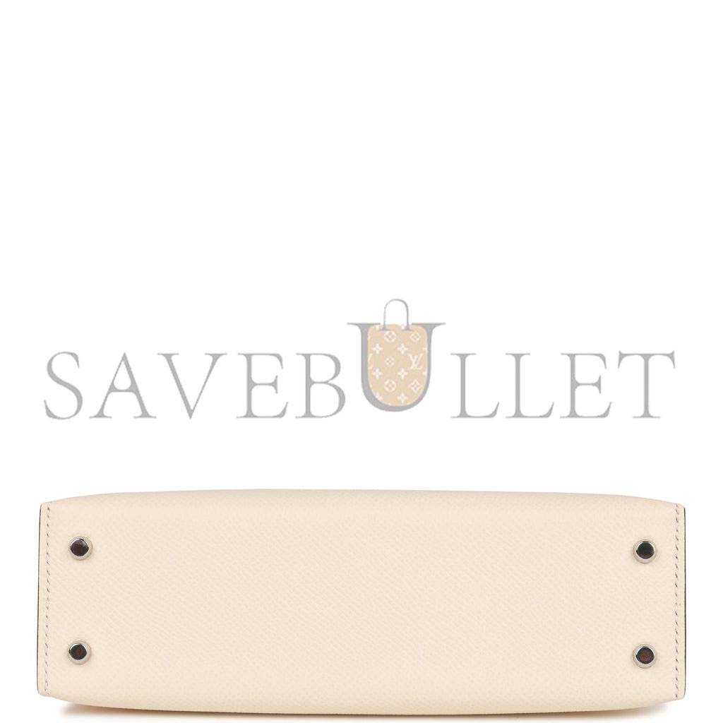 HERMES MINI KELLY SELLIER 20 NATA EPSOM PALLADIUM HARDWARE (19*12*5.5cm) HERMES MINI KELLY SELLIER 20 NATA EPSOM PALLADIUM HARDWARE (19*12*5.5cm)