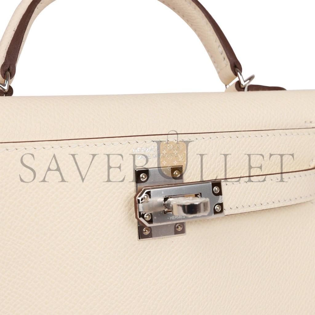 HERMES MINI KELLY SELLIER 20 NATA EPSOM PALLADIUM HARDWARE (19*12*5.5cm) HERMES MINI KELLY SELLIER 20 NATA EPSOM PALLADIUM HARDWARE (19*12*5.5cm)