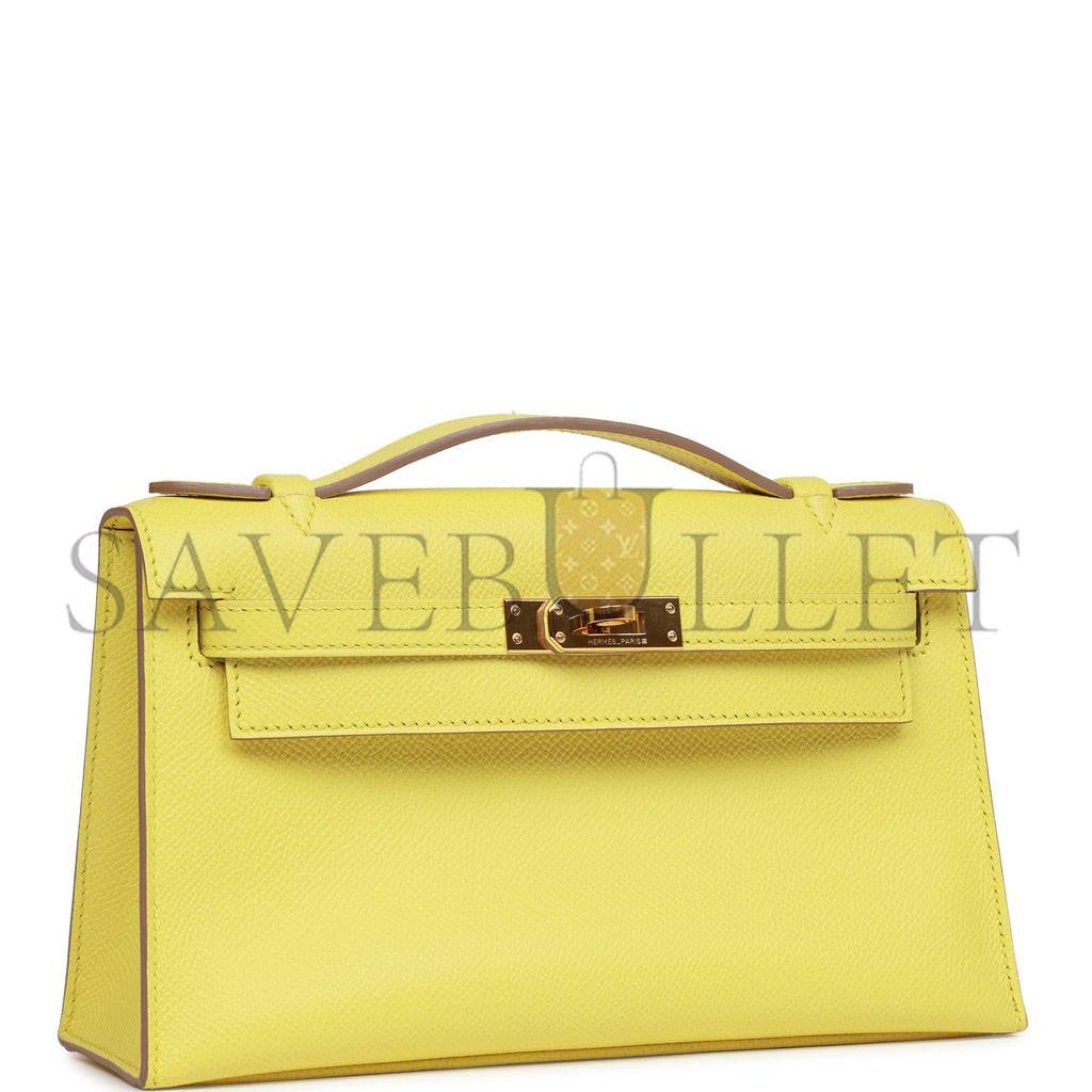 HERMES KELLY POCHETTE SOUFRE EPSOM GOLD HARDWARE (22*12*13cm) HERMES KELLY POCHETTE SOUFRE EPSOM GOLD HARDWARE (22*12*13cm)
