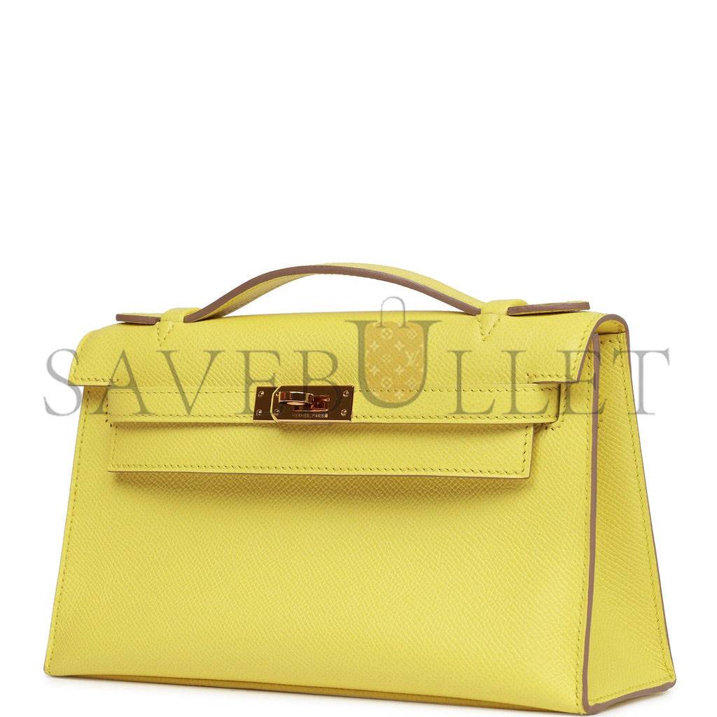 HERMES KELLY POCHETTE SOUFRE EPSOM GOLD HARDWARE (22*12*13cm) HERMES KELLY POCHETTE SOUFRE EPSOM GOLD HARDWARE (22*12*13cm)
