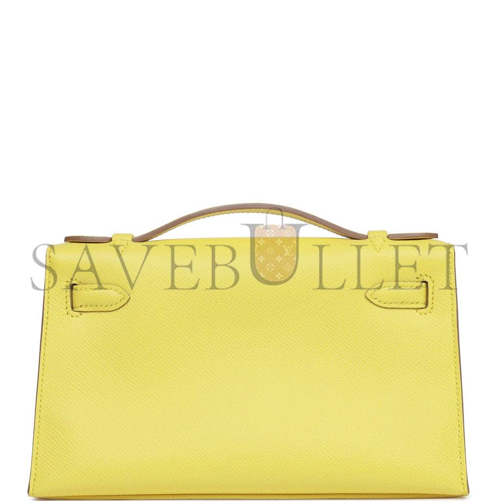 HERMES KELLY POCHETTE SOUFRE EPSOM GOLD HARDWARE (22*12*13cm) HERMES KELLY POCHETTE SOUFRE EPSOM GOLD HARDWARE (22*12*13cm)