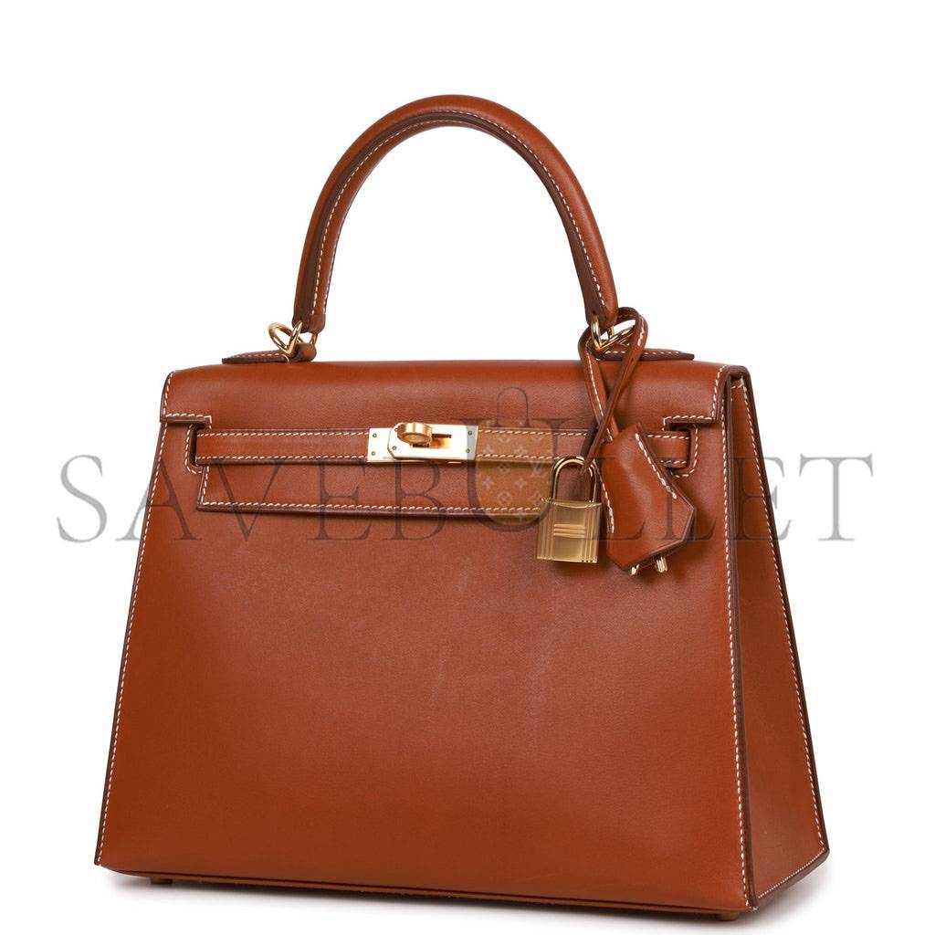 HERMES KELLY SELLIER 25 FAUVE BARENIA GOLD HARDWARE (25*17*7cm) HERMES KELLY SELLIER 25 FAUVE BARENIA GOLD HARDWARE (25*17*7cm)