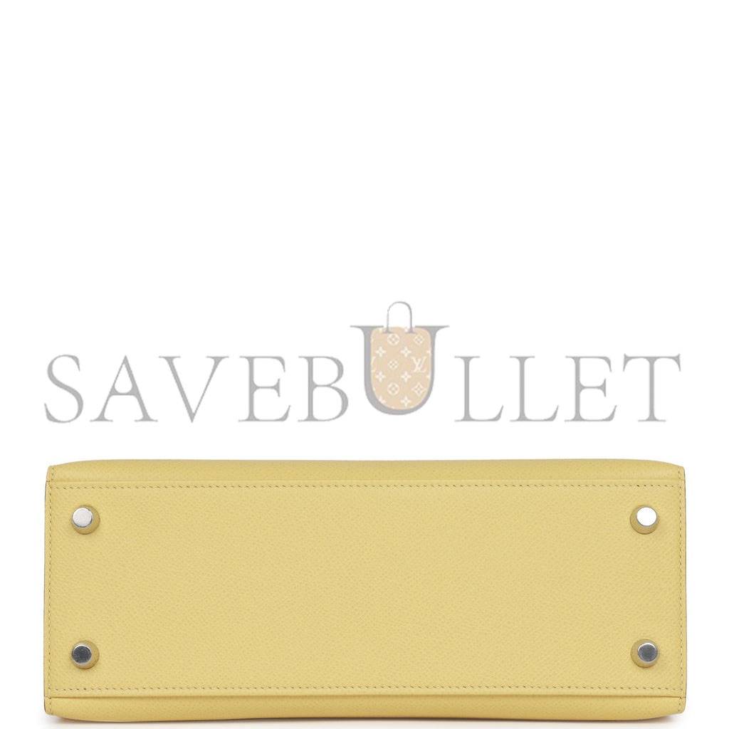 HERMES KELLY SELLIER 25 JAUNE POUSSIN EPSOM PALLADIUM HARDWARE (25*17*7cm) HERMES KELLY SELLIER 25 JAUNE POUSSIN EPSOM PALLADIUM HARDWARE (25*17*7cm)