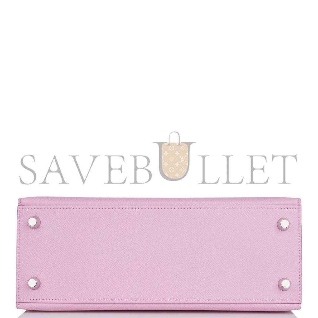 HERMES KELLY SELLIER 25 MAUVE SYLVESTRE EPSOM PALLADIUM HARDWARE (25*17*7cm) HERMES KELLY SELLIER 25 MAUVE SYLVESTRE EPSOM PALLADIUM HARDWARE (25*17*7cm)