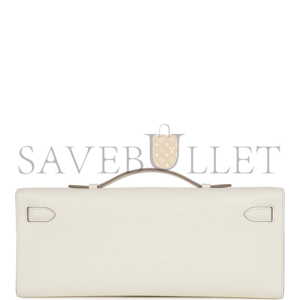 HERMES KELLY CUT MUSHROOM SWIFT PALLADIUM HARDWARE (30*12*3cm) HERMES KELLY CUT MUSHROOM SWIFT PALLADIUM HARDWARE (30*12*3cm)