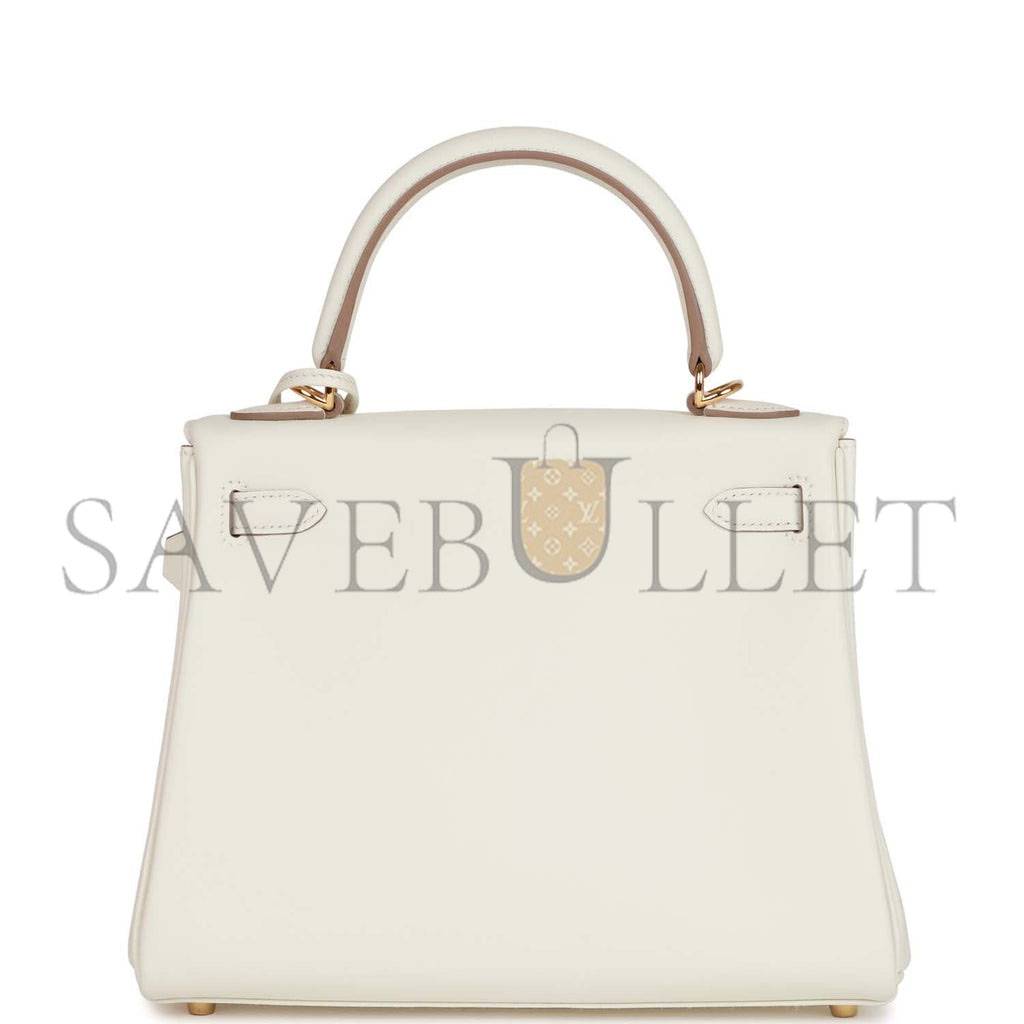 HERMES KELLY RETOURNE 25 MUSHROOM SWIFT GOLD HARDWARE HANDMADE (25*17*7cm) HERMES KELLY RETOURNE 25 MUSHROOM SWIFT GOLD HARDWARE HANDMADE (25*17*7cm)