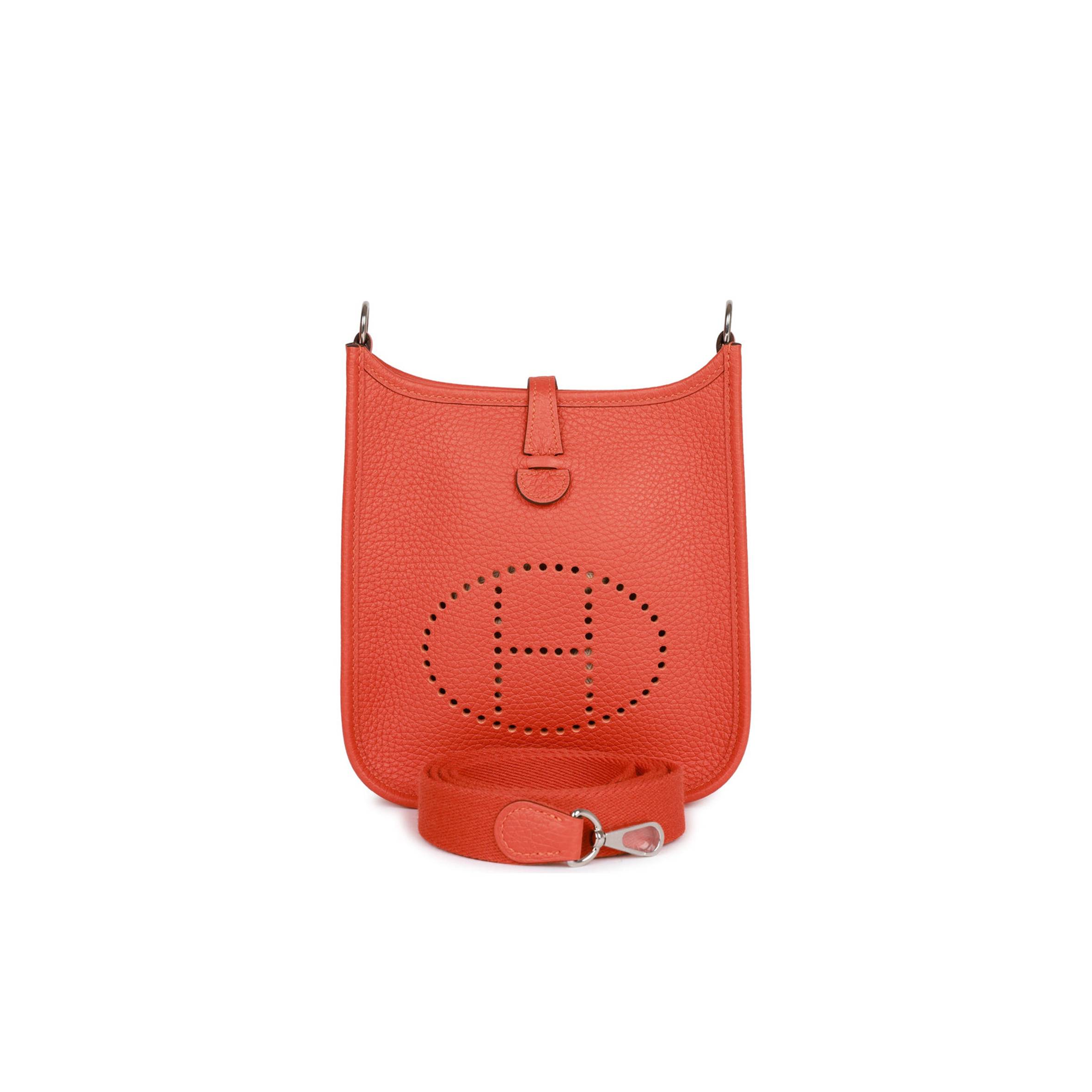 HERMES EVELYNE TPM FEU CLEMENCE PALLADIUM HARDWARE (17cm) HERMES EVELYNE TPM FEU CLEMENCE PALLADIUM HARDWARE (17cm)