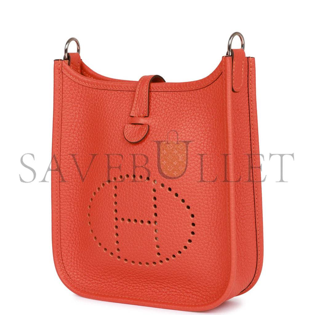 HERMES EVELYNE TPM FEU CLEMENCE PALLADIUM HARDWARE (17cm) HERMES EVELYNE TPM FEU CLEMENCE PALLADIUM HARDWARE (17cm)