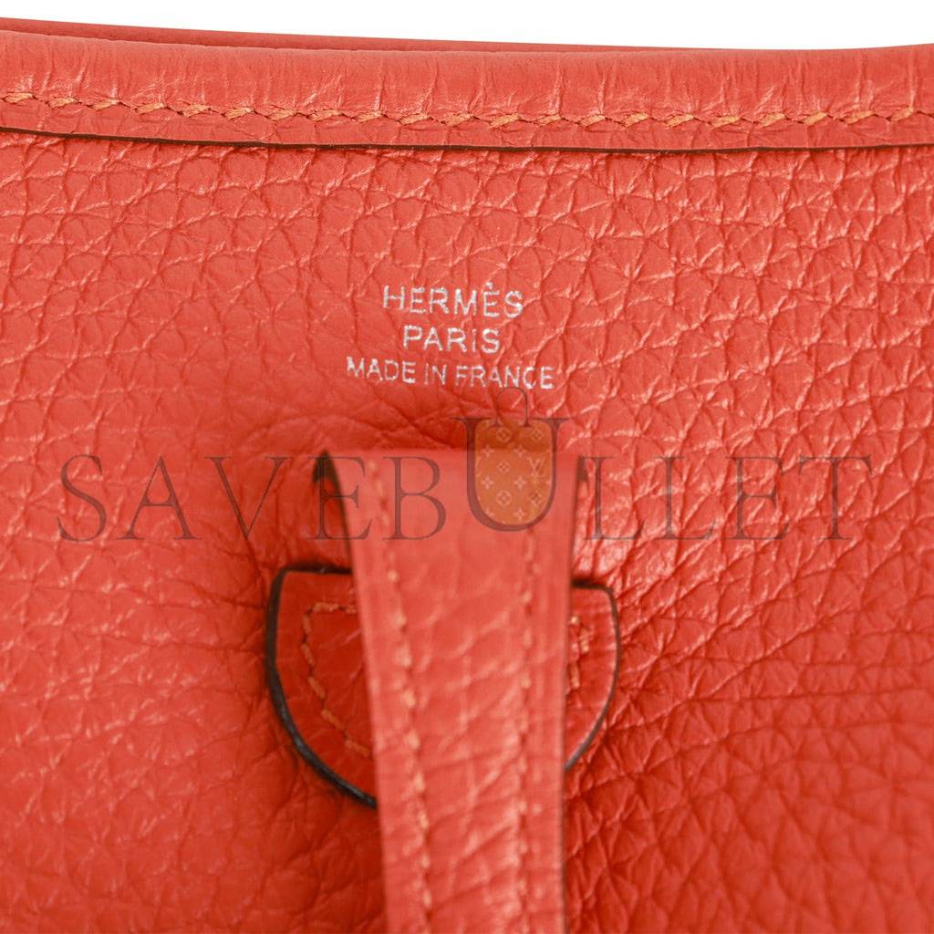 HERMES EVELYNE TPM FEU CLEMENCE PALLADIUM HARDWARE (17cm) HERMES EVELYNE TPM FEU CLEMENCE PALLADIUM HARDWARE (17cm)