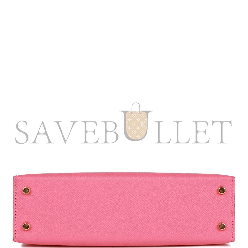 HERMES SPECIAL ORDER (HSS) KELLY MINI SELLIER 20 ROSE AZALEE AND LIME EPSOM GOLD HARDWARE (19*12*5.5cm) HERMES SPECIAL ORDER (HSS) KELLY MINI SELLIER 20 ROSE AZALEE AND LIME EPSOM GOLD HARDWARE (19*12*5.5cm)
