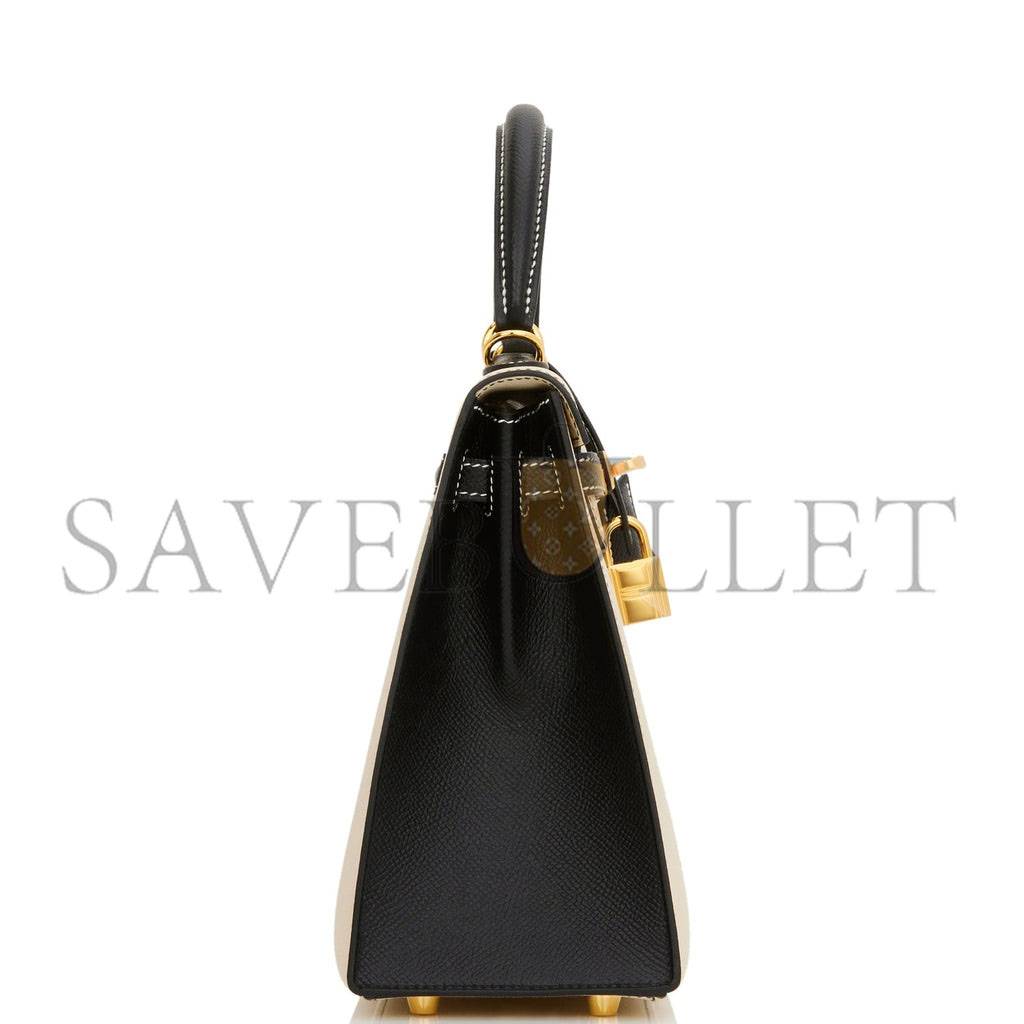 HERMES SPECIAL ORDER (HSS) KELLY SELLIER 25 NATA AND BLACK EPSOM GOLD HARDWARE HANDMADE (25*17*7cm) HERMES SPECIAL ORDER (HSS) KELLY SELLIER 25 NATA AND BLACK EPSOM GOLD HARDWARE HANDMADE (25*17*7cm)