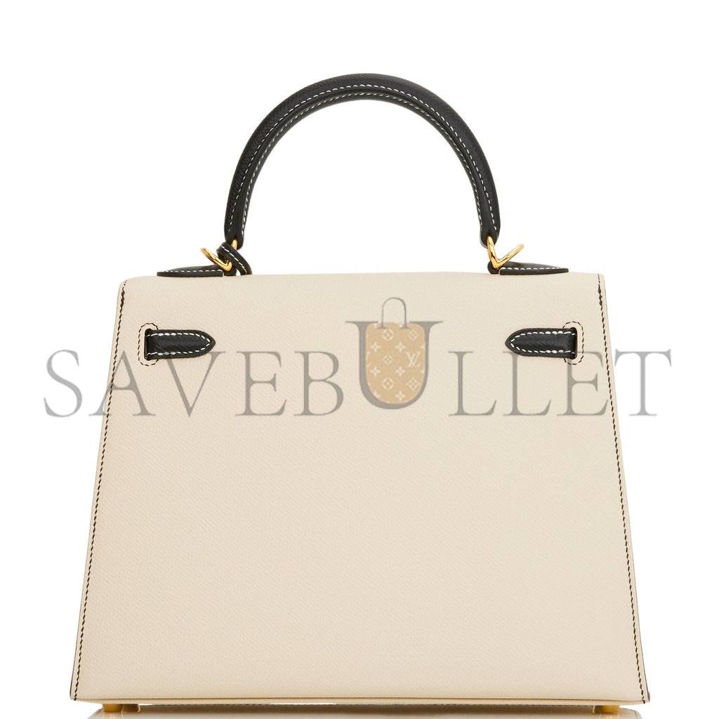 HERMES SPECIAL ORDER (HSS) KELLY SELLIER 25 NATA AND BLACK EPSOM GOLD HARDWARE HANDMADE (25*17*7cm) HERMES SPECIAL ORDER (HSS) KELLY SELLIER 25 NATA AND BLACK EPSOM GOLD HARDWARE HANDMADE (25*17*7cm)