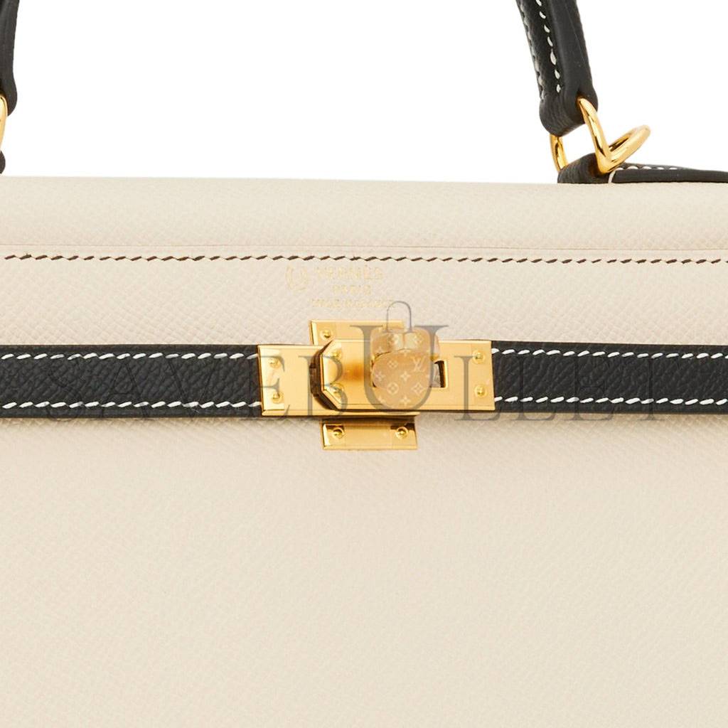 HERMES SPECIAL ORDER (HSS) KELLY SELLIER 25 NATA AND BLACK EPSOM GOLD HARDWARE HANDMADE (25*17*7cm) HERMES SPECIAL ORDER (HSS) KELLY SELLIER 25 NATA AND BLACK EPSOM GOLD HARDWARE HANDMADE (25*17*7cm)