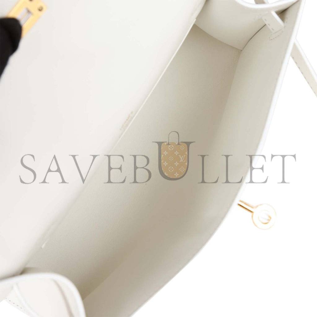 HERMES MINI KELLY POCHETTE WHITE SWIFT GOLD HARDWARE (22*14*7cm) HERMES MINI KELLY POCHETTE WHITE SWIFT GOLD HARDWARE (22*14*7cm)