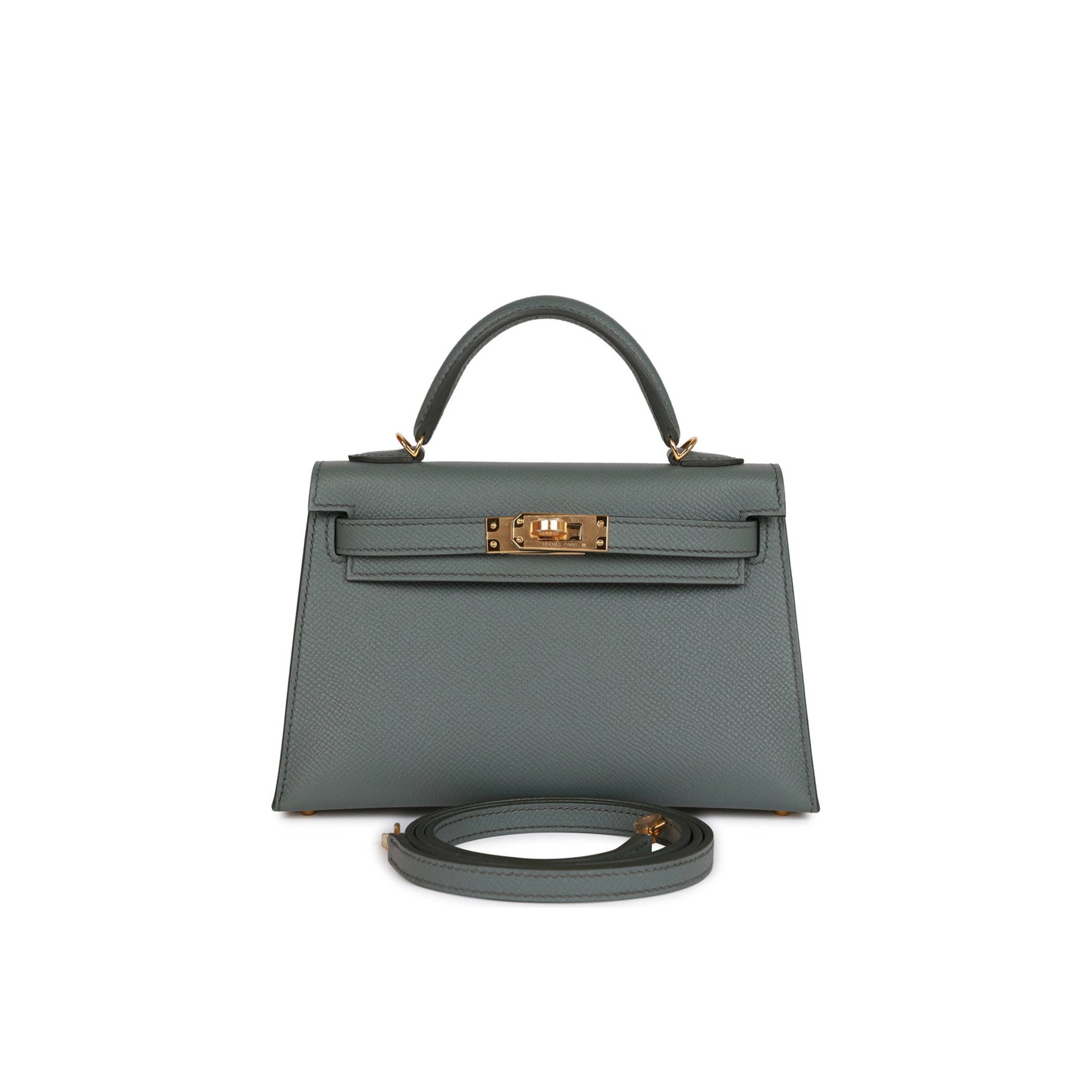 HERMES MINI KELLY SELLIER 20 VERT AMANDE EPSOM GOLD HARDWARE (19*12*5.5cm) HERMES MINI KELLY SELLIER 20 VERT AMANDE EPSOM GOLD HARDWARE (19*12*5.5cm)