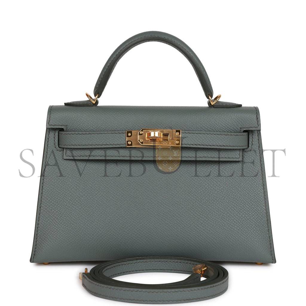 HERMES MINI KELLY SELLIER 20 VERT AMANDE EPSOM GOLD HARDWARE (19*12*5.5cm) HERMES MINI KELLY SELLIER 20 VERT AMANDE EPSOM GOLD HARDWARE (19*12*5.5cm)