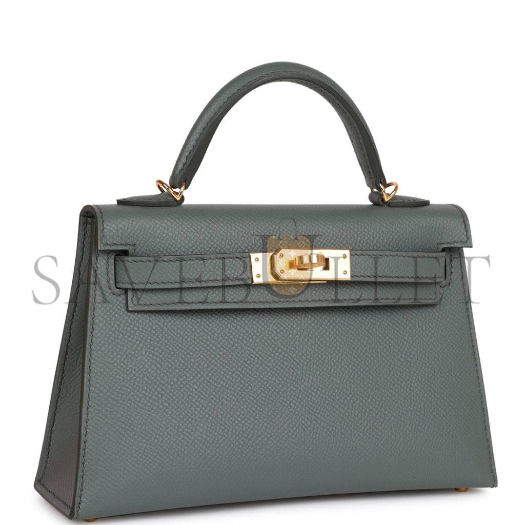 HERMES MINI KELLY SELLIER 20 VERT AMANDE EPSOM GOLD HARDWARE (19*12*5.5cm) HERMES MINI KELLY SELLIER 20 VERT AMANDE EPSOM GOLD HARDWARE (19*12*5.5cm)
