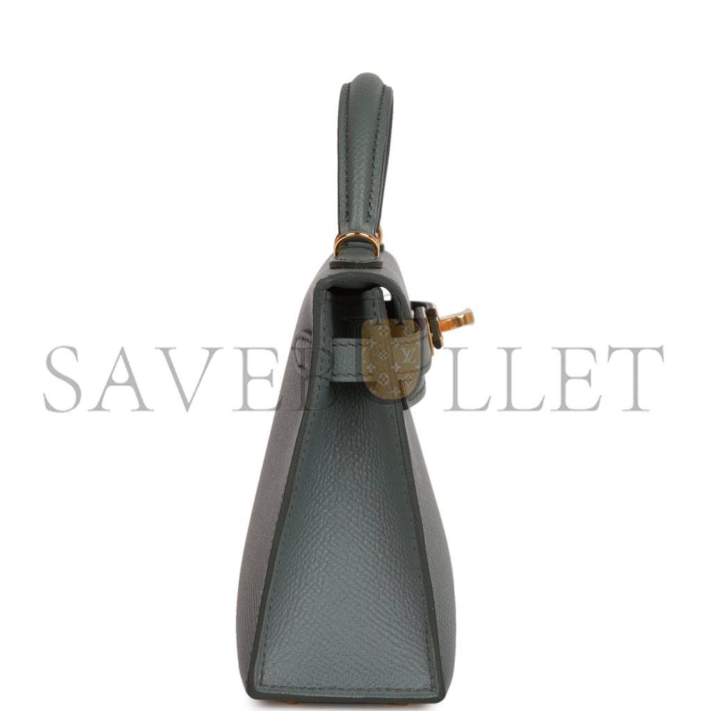 HERMES MINI KELLY SELLIER 20 VERT AMANDE EPSOM GOLD HARDWARE (19*12*5.5cm) HERMES MINI KELLY SELLIER 20 VERT AMANDE EPSOM GOLD HARDWARE (19*12*5.5cm)