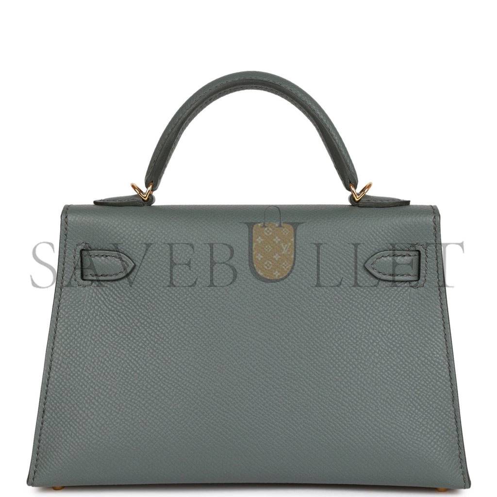 HERMES MINI KELLY SELLIER 20 VERT AMANDE EPSOM GOLD HARDWARE (19*12*5.5cm) HERMES MINI KELLY SELLIER 20 VERT AMANDE EPSOM GOLD HARDWARE (19*12*5.5cm)