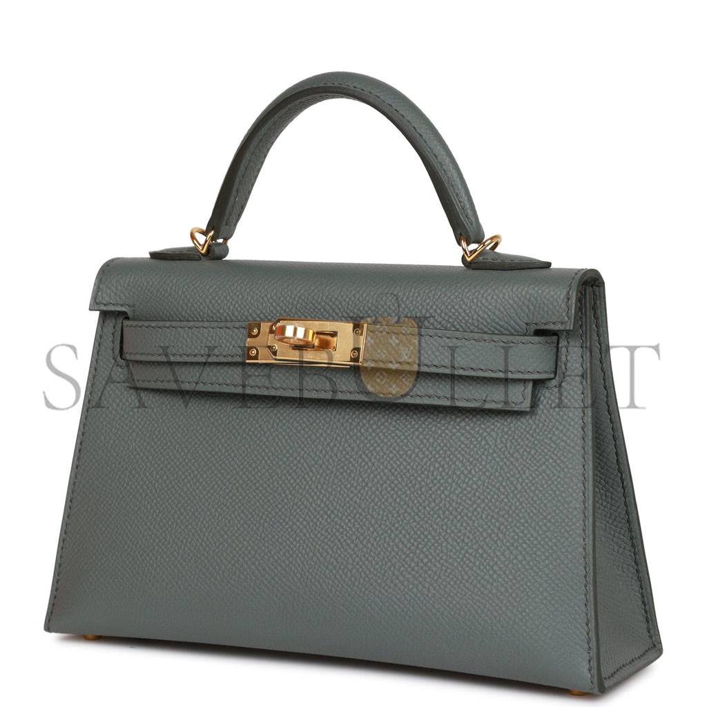 HERMES MINI KELLY SELLIER 20 VERT AMANDE EPSOM GOLD HARDWARE (19*12*5.5cm) HERMES MINI KELLY SELLIER 20 VERT AMANDE EPSOM GOLD HARDWARE (19*12*5.5cm)