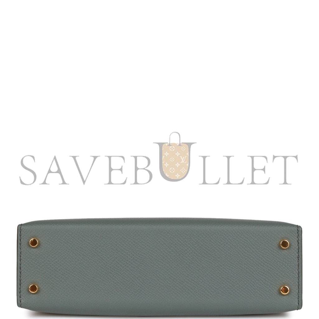 HERMES MINI KELLY SELLIER 20 VERT AMANDE EPSOM GOLD HARDWARE (19*12*5.5cm) HERMES MINI KELLY SELLIER 20 VERT AMANDE EPSOM GOLD HARDWARE (19*12*5.5cm)