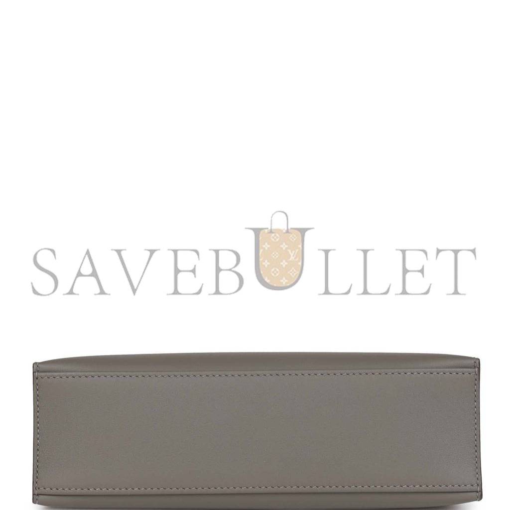 HERMES MINI KELLY POCHETTE GRIS MEYER SWIFT PALLADIUM HARDWARE (22*14*7cm) HERMES MINI KELLY POCHETTE GRIS MEYER SWIFT PALLADIUM HARDWARE (22*14*7cm)