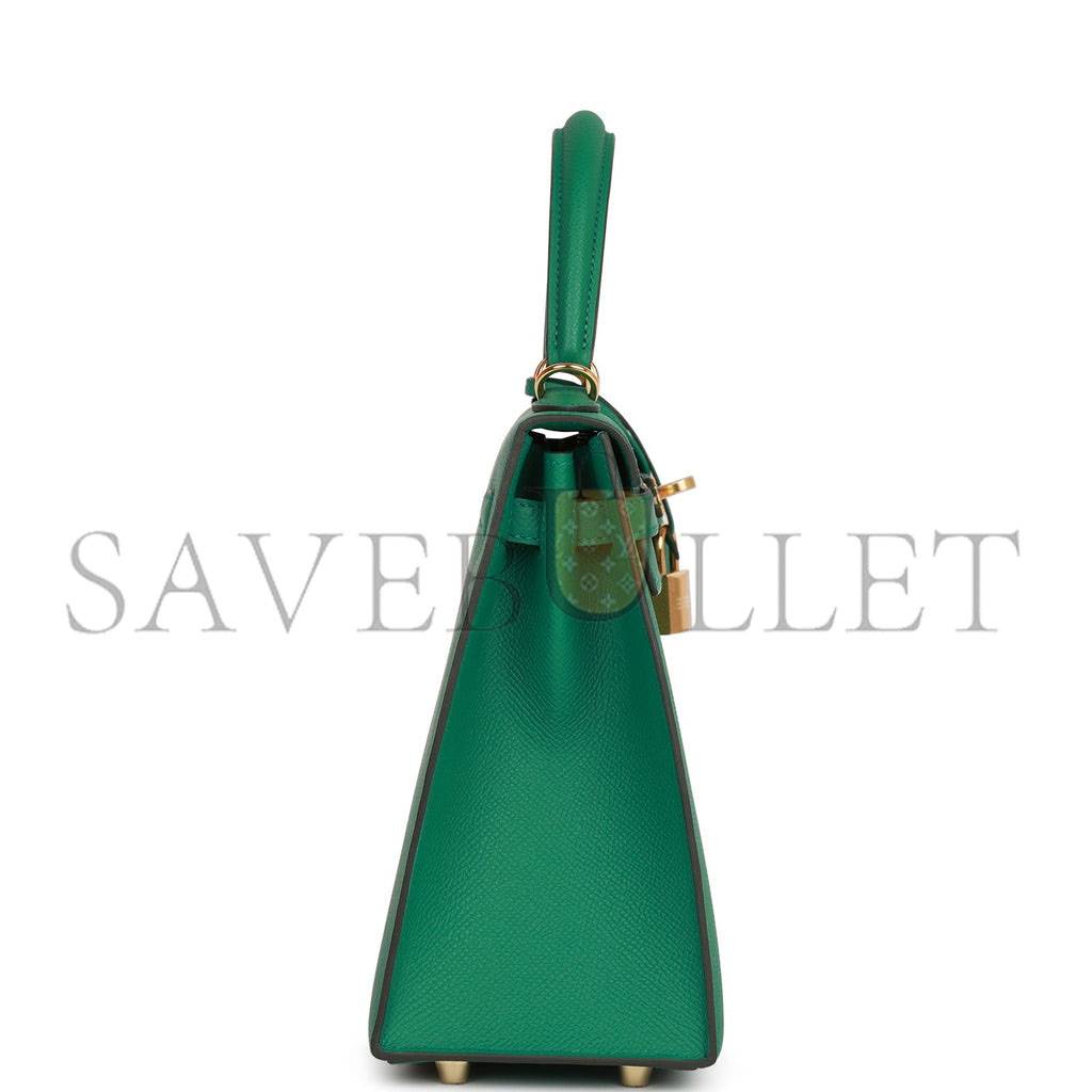HERMES KELLY SELLIER 25 VERT VERTIGO EPSOM GOLD HARDWARE HANDMADE (25*17*7cm) HERMES KELLY SELLIER 25 VERT VERTIGO EPSOM GOLD HARDWARE HANDMADE (25*17*7cm)