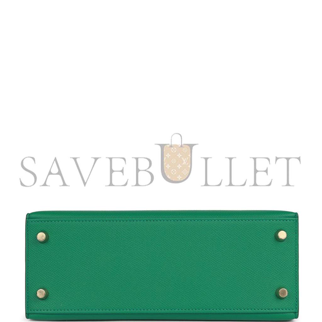 HERMES KELLY SELLIER 25 VERT VERTIGO EPSOM GOLD HARDWARE HANDMADE (25*17*7cm) HERMES KELLY SELLIER 25 VERT VERTIGO EPSOM GOLD HARDWARE HANDMADE (25*17*7cm)