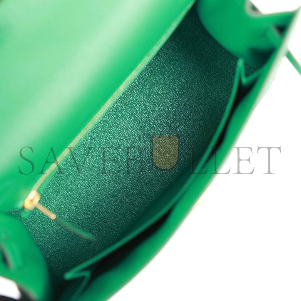 HERMES KELLY SELLIER 25 VERT VERTIGO EPSOM GOLD HARDWARE HANDMADE (25*17*7cm) HERMES KELLY SELLIER 25 VERT VERTIGO EPSOM GOLD HARDWARE HANDMADE (25*17*7cm)